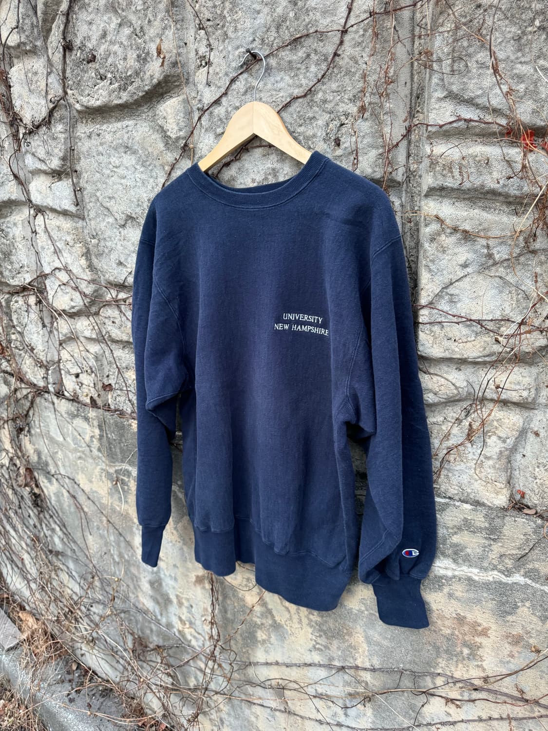 90s 챔피온 빈티지 리버스위브 대학로고 스웻 셔츠 맨투맨 네이비 상품이미지3
