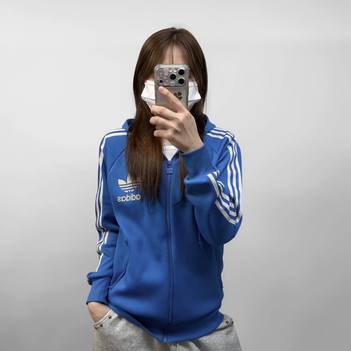 아디다스 후드플락 후드 트랙 져지 블루 상품이미지1