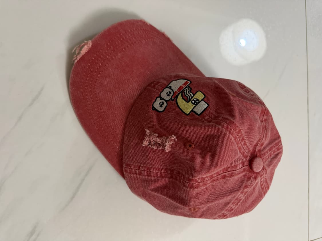 워싱 디스트로이드 자수 볼캡  상품이미지2