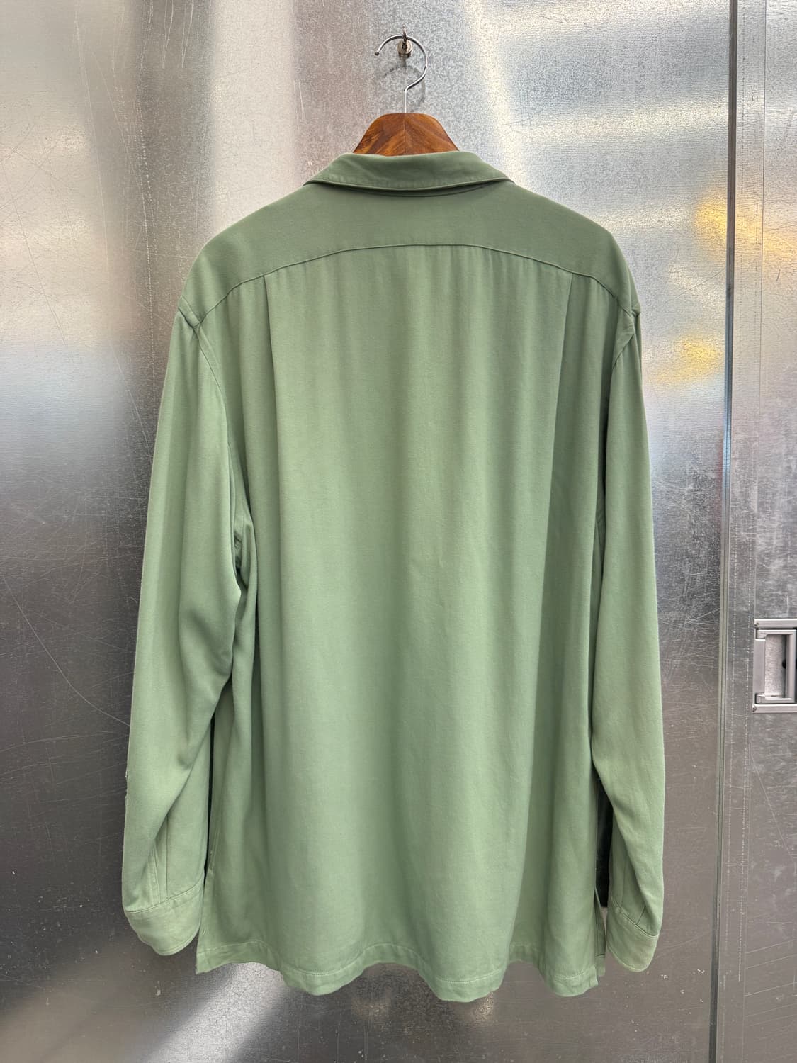 90s 아카이브 폴로 랄프로렌 레이온 셔츠 페일그린 컬러 상품이미지7