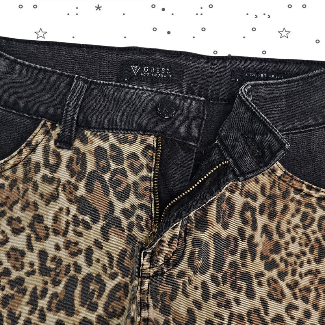  GUESS 게스 레오파드 데님 숏팬츠 상품이미지2