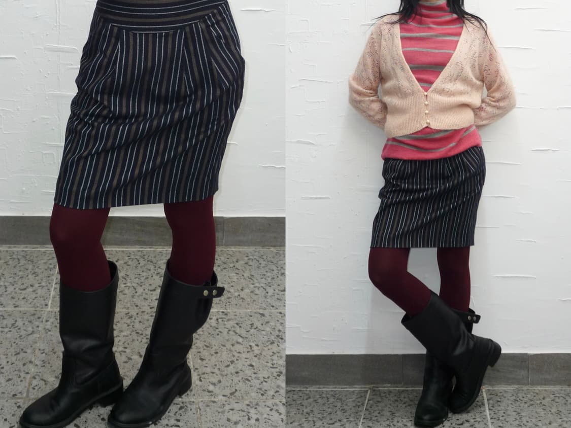 Baggy navy midi skirt 상품이미지1