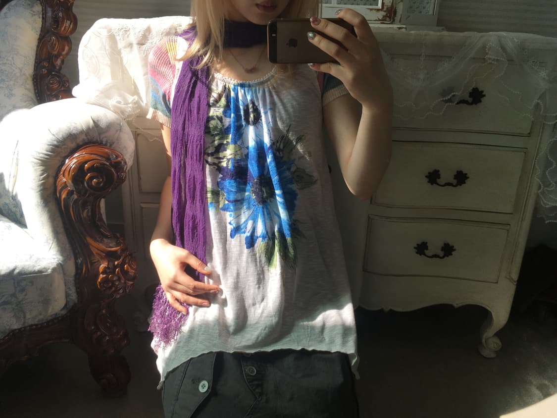 Set)액시즈팜 플라워 슬리브리스 + 하구미 반팔 상품이미지4