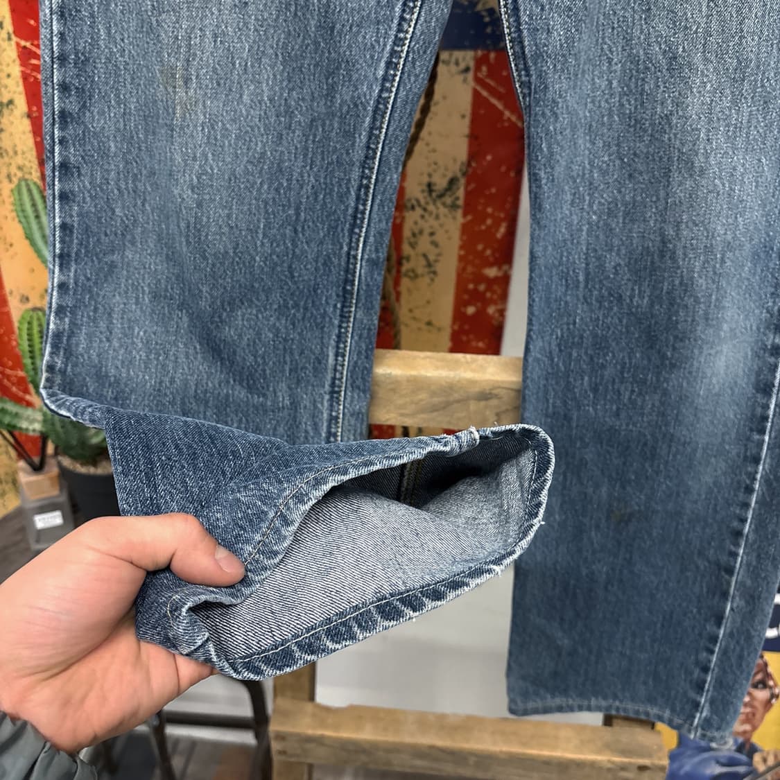 90~00s 리 라이더스 샌포라이징 헤비웨이트 데님팬츠 N1194   상품이미지4