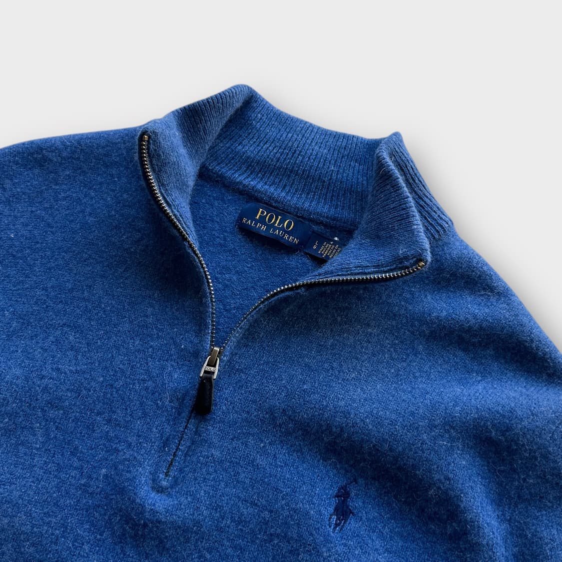 폴로 아비오 블루 알파카 울 하프 집업 니트 반집업 상품이미지2