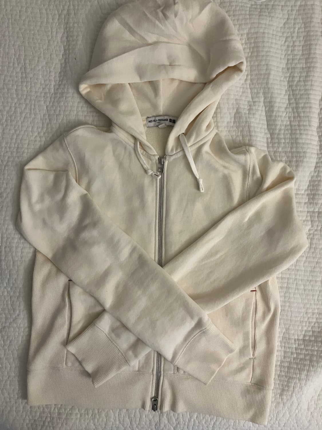 유니클로 이네스 아이보리 후드집업 M 상품이미지1