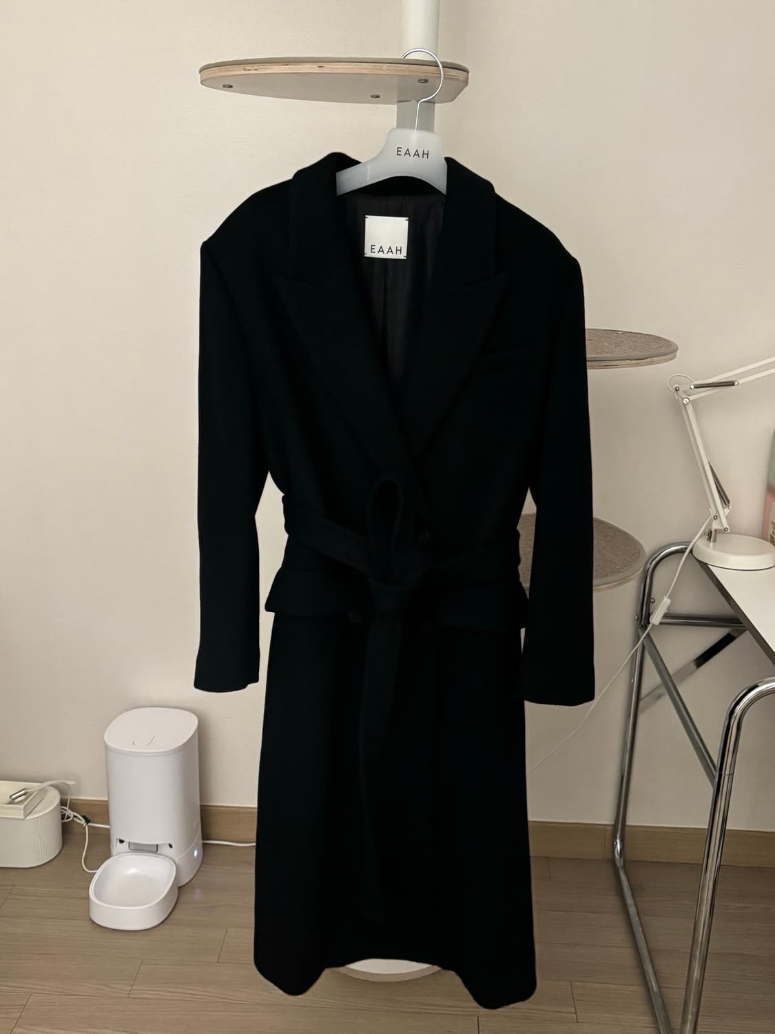 EAAH 이아 오버사이즈 더블 코트 블랙s 상품이미지4