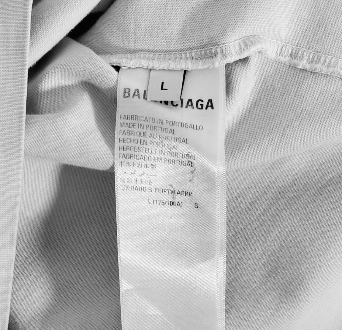 [L] 발렌시아가 남성 어센틱 자수 로고 오버사이즈 반팔 티셔츠 화이트 상품이미지8