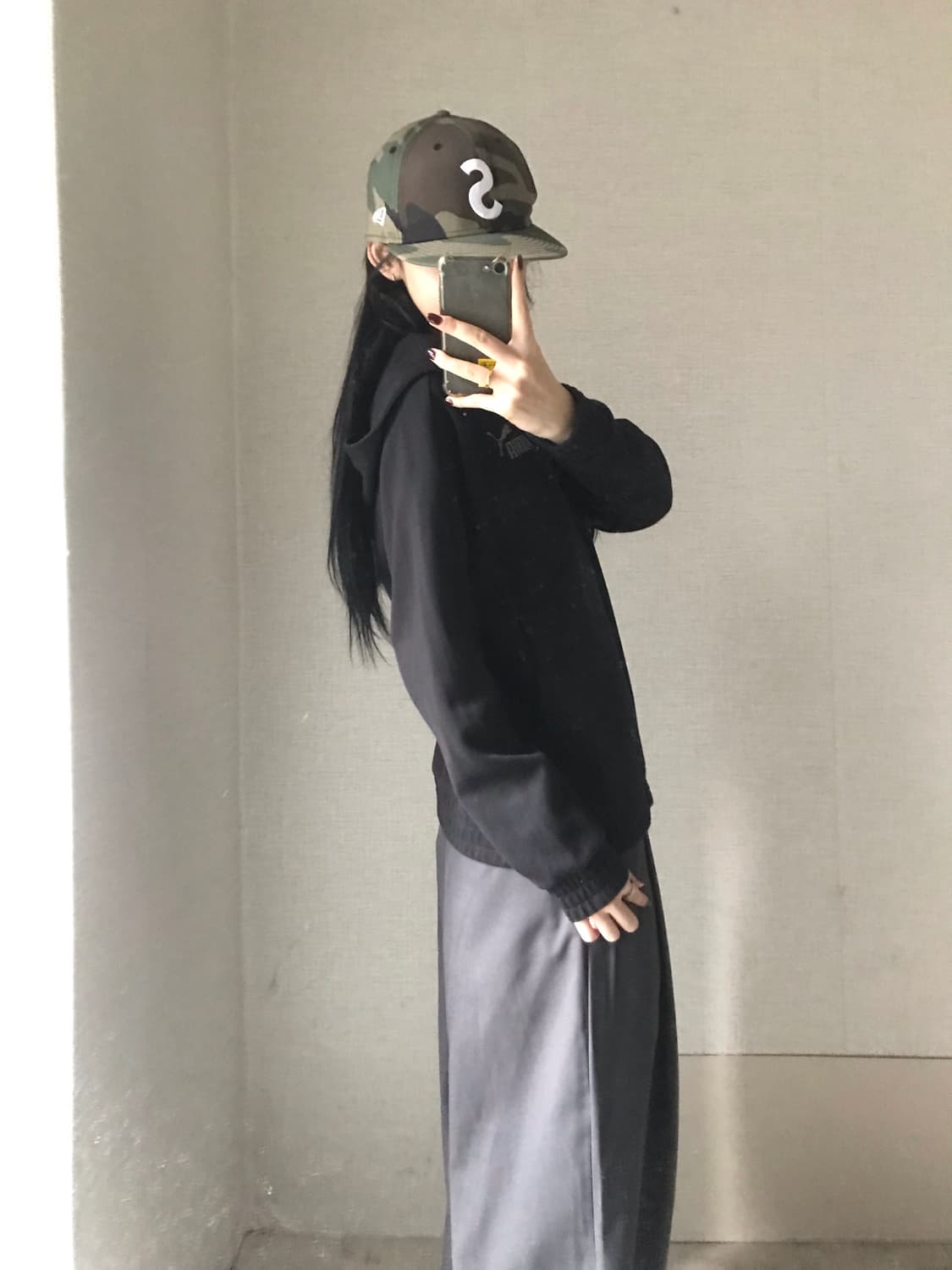 푸마 블랙 큐빅 후드집업 상품이미지2