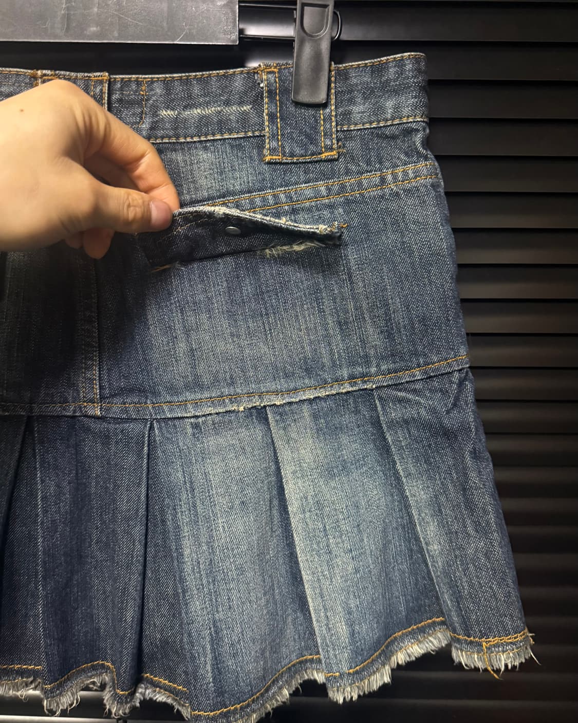 YA2 워싱 데님 플리츠 주름 스커트 치마 29 갸루 로리걸 고스 펑크  상품이미지5