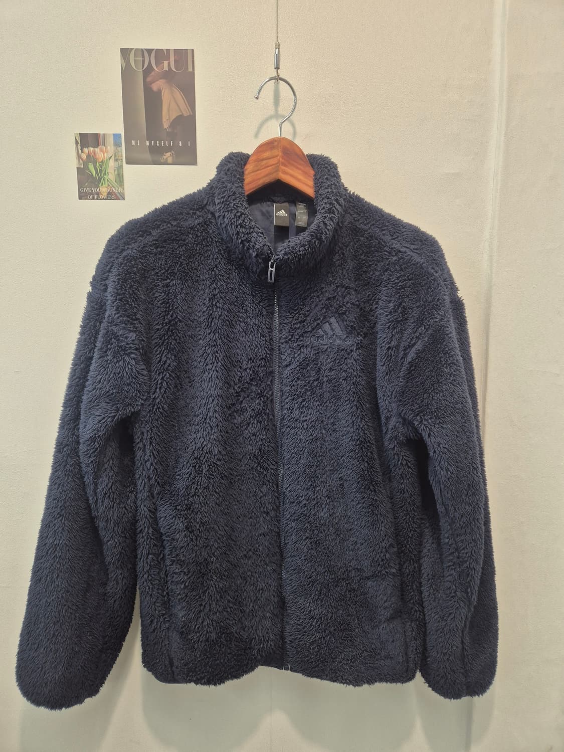 아디다스 뽀글이 플리스 자켓 네이비 색상 M 상품이미지1
