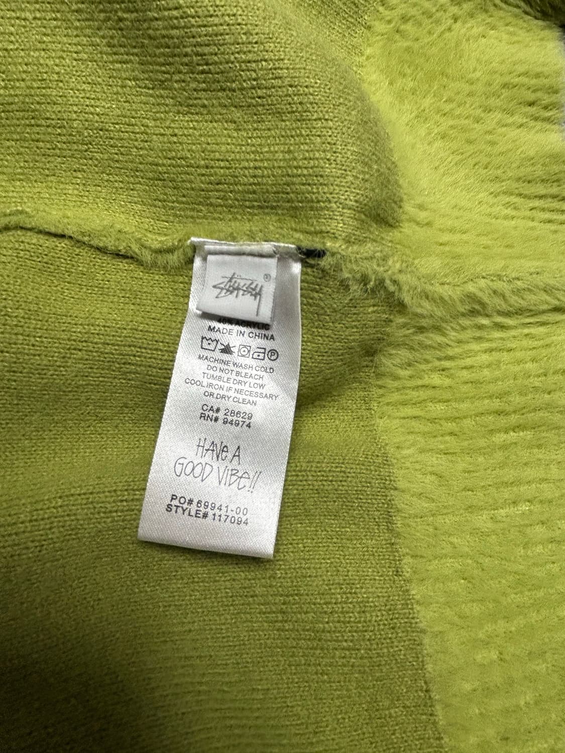 스투시 쉐기 가디건 라임 상품이미지3