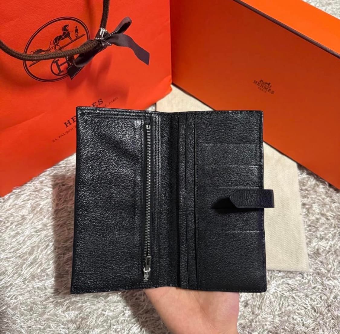 [리오브] 에르메스 베안 스위프트 고트스킨 장지갑 상품이미지4