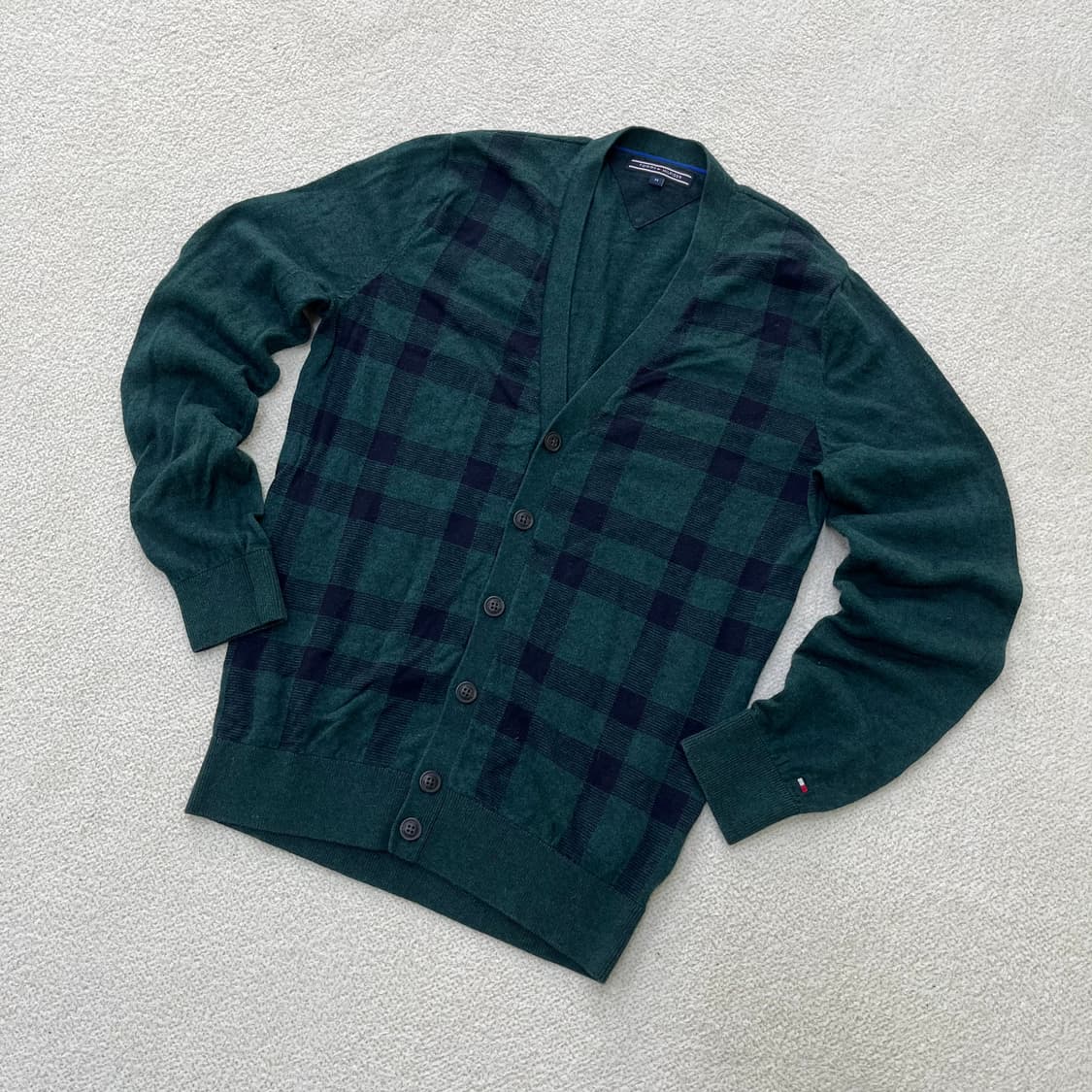 M 타미힐피거 체크 니트 가디건 0323M 상품이미지1