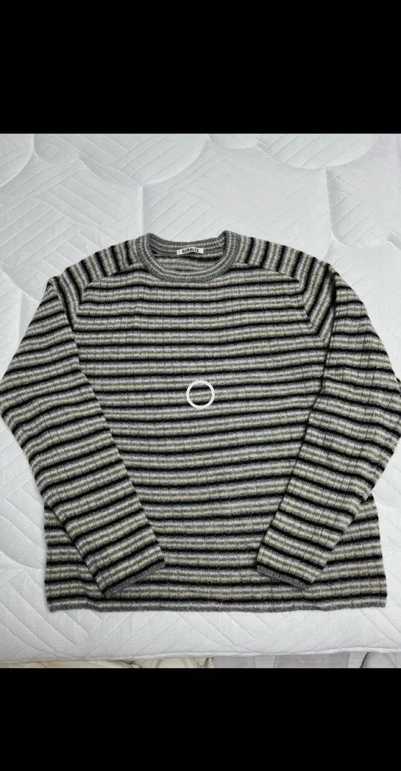 [5] 오라리 그레이 스트라이프 캐시미어 니트 상품이미지2