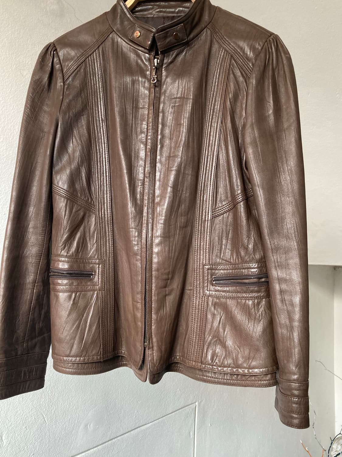 Y2K 브라운 양가죽 자켓 상품이미지4