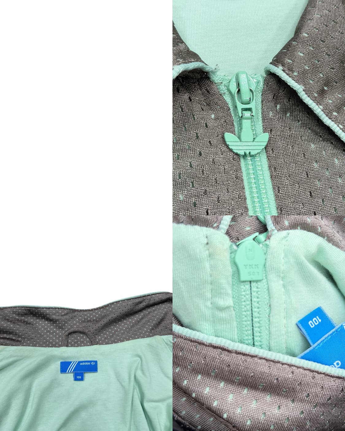 아디다스 빈티지 빅로고 메쉬 코코아 브라운 민트 초코 트랙탑 져지 자켓 상품이미지7