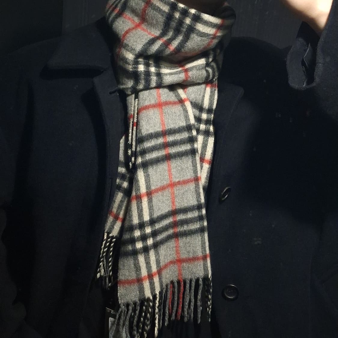 버버리 그레이 블랙 레드 노바체크 아메카지 캐시미어100 머플러 목도리 상품이미지3