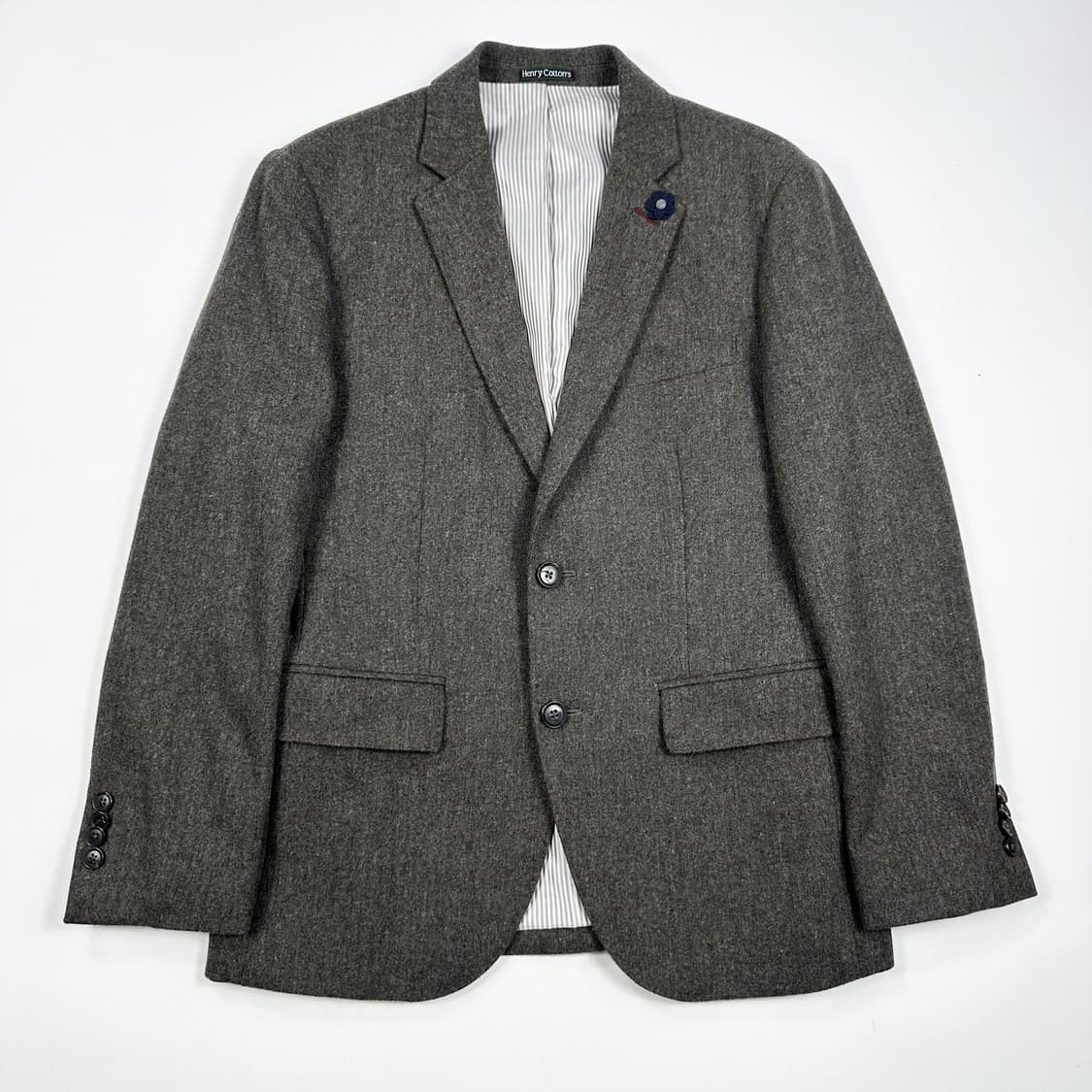 헨리코튼 클래식 브로치 울 모직 블레이져 그레이 M 상품이미지1