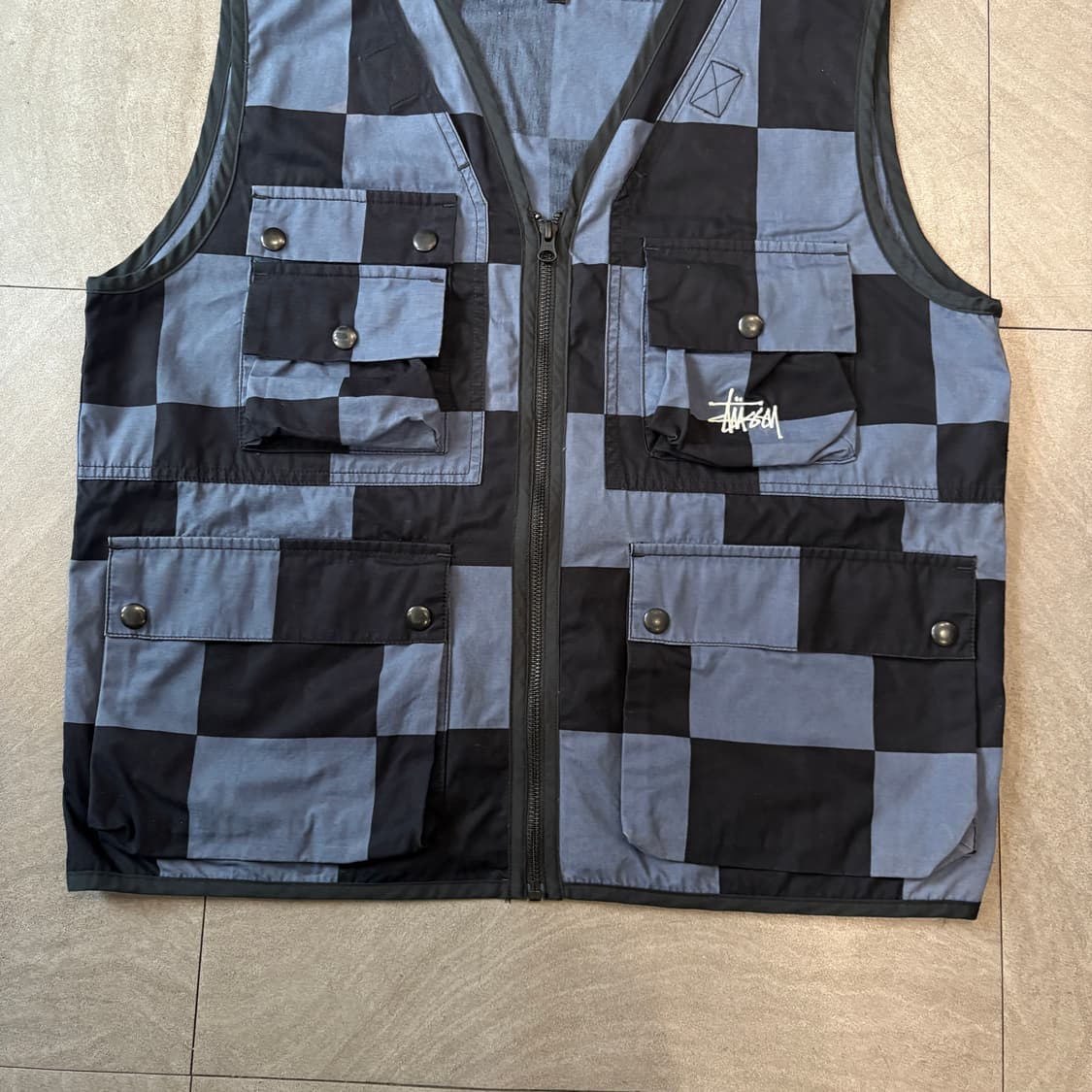 스투시 정품 체커 보드 카고 유틸리티 베스트 상품이미지4
