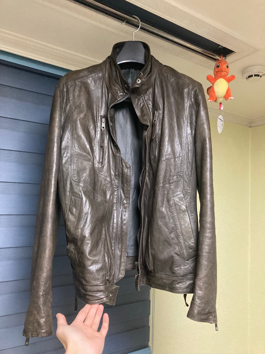 (L)빈티지 릭오웬스맛 오피움 슬림 레더자켓 상품이미지1