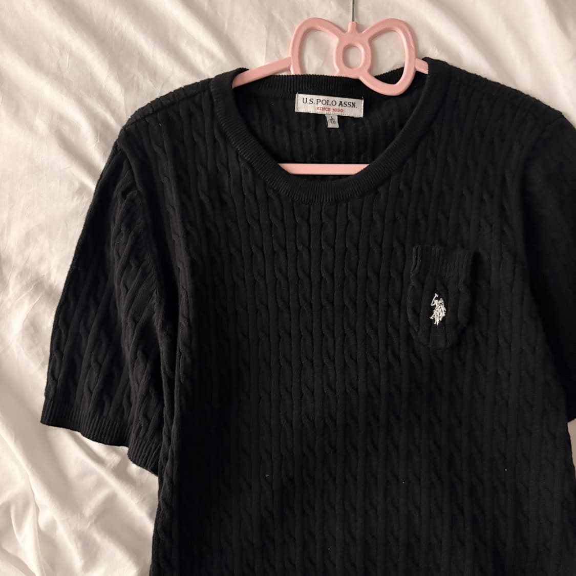 Us 폴로 블랙 반팔 니트 상품이미지3