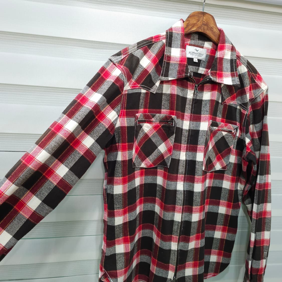 ALPHASOPHY 투웨이 웨스턴 체크집업 셔츠- LL 상품이미지5