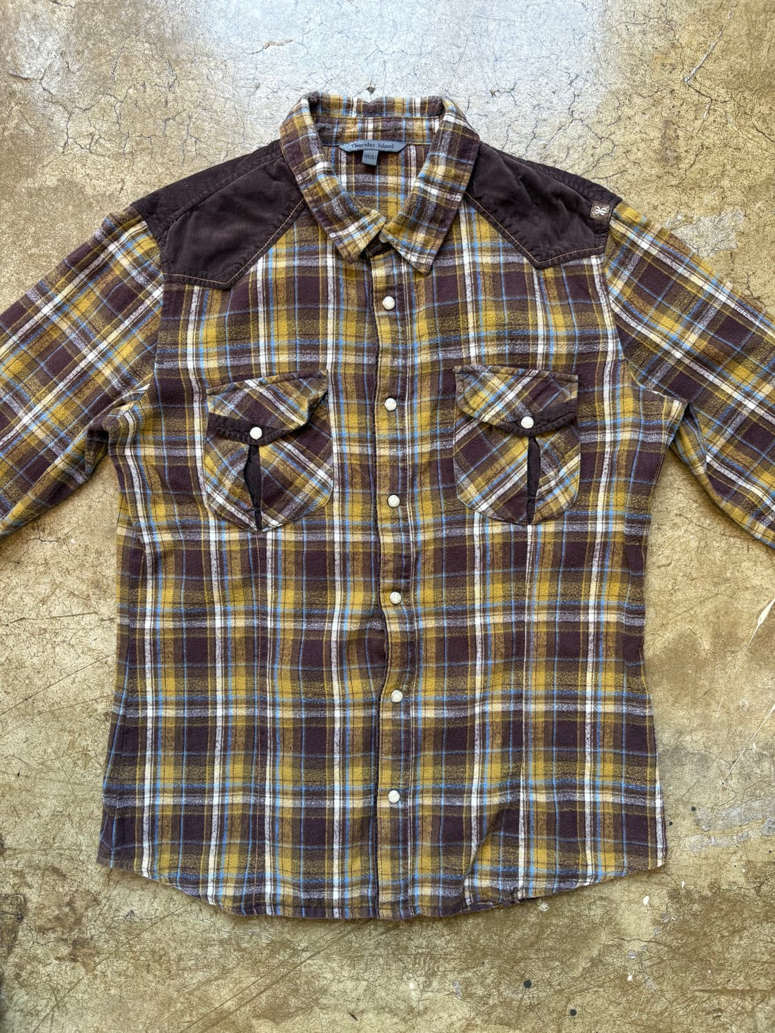 코듀로이 웨스턴 체크 플란넬 셔츠 상품이미지3