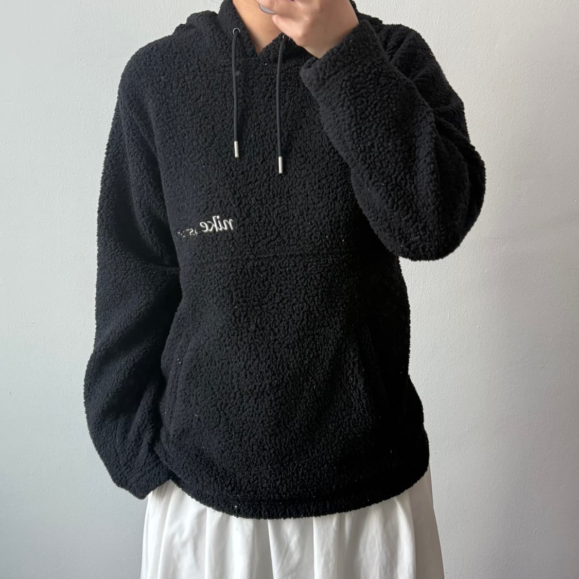 [S] 나이키 블랙 뽀글이 후드티 상품이미지1