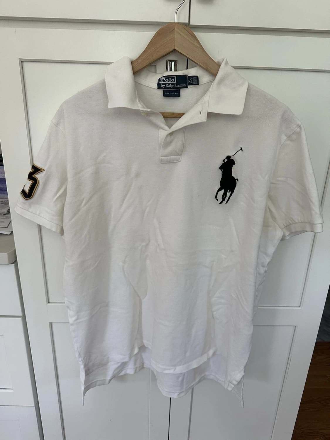 폴로 랄프로렌 빅포니 반팔 카라티 화이트 블랙 상품이미지1