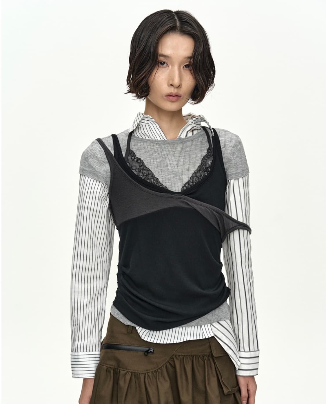 앤더슨벨 UPSIDE-DOWN LAYERED T-SHIRT atb1556 상품이미지1