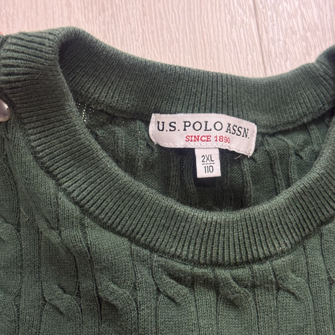 US 폴로 딥그린 꽈배기 니트 상품이미지6
