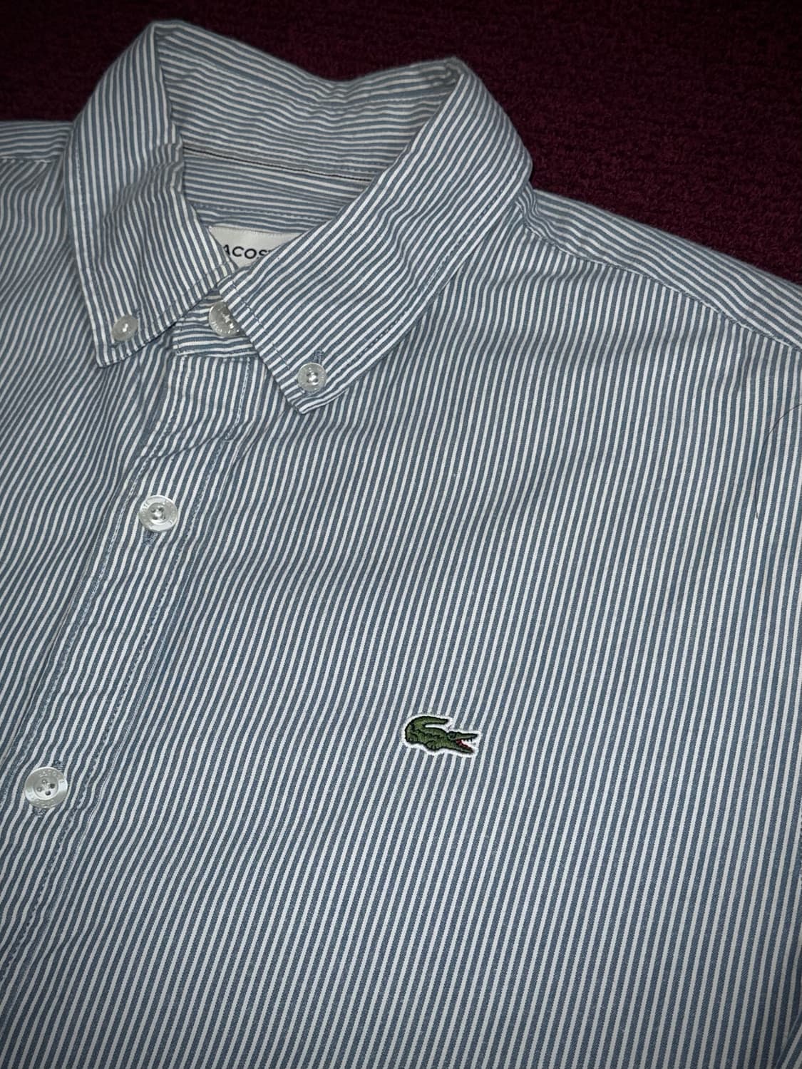 라코스테 슬림핏 스트라이프 셔츠 US M 상품이미지3