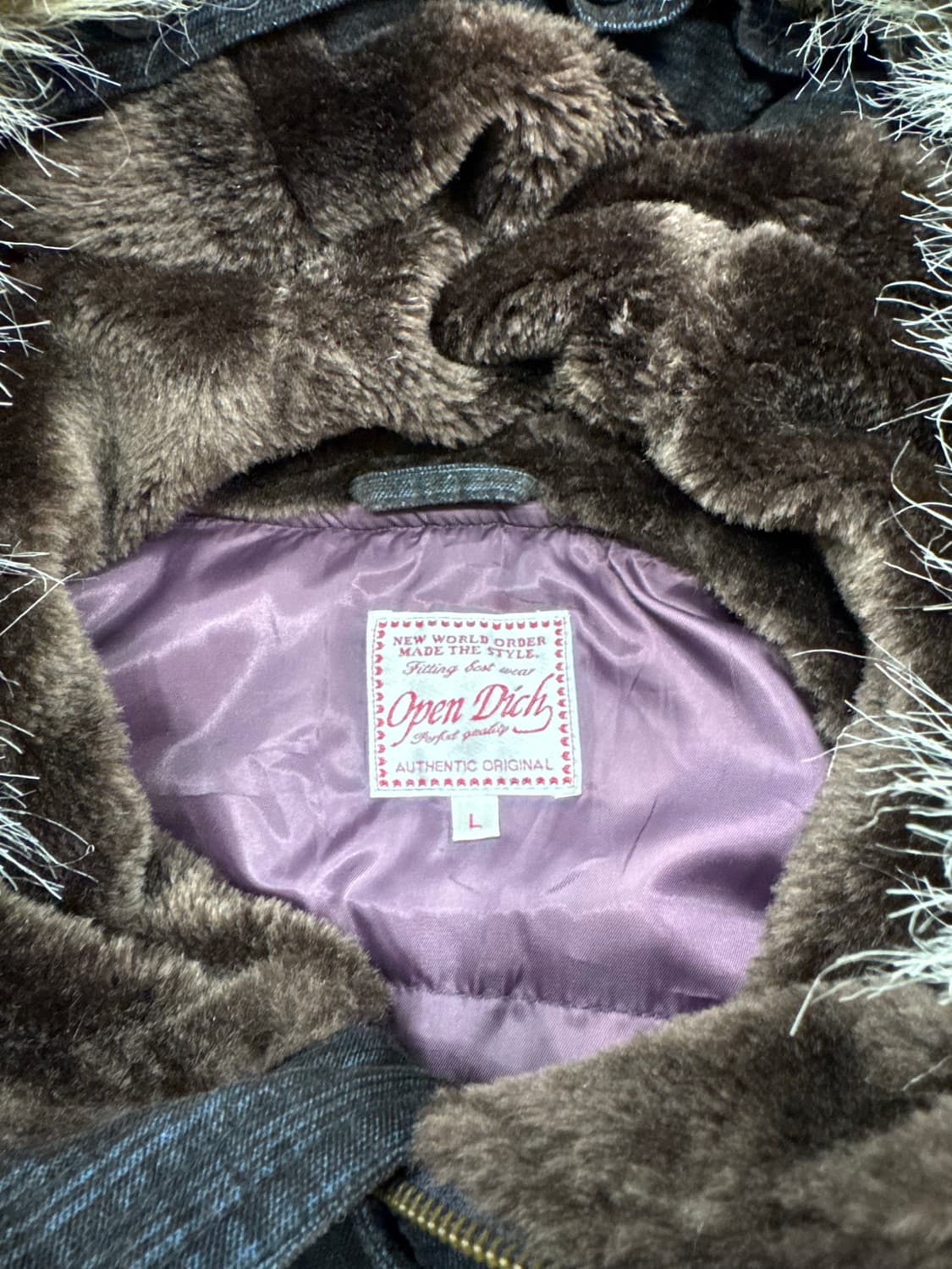 L)Vintage Open dich 빈티지 y2k 코듀로이 퍼 봄버자켓 상품이미지5