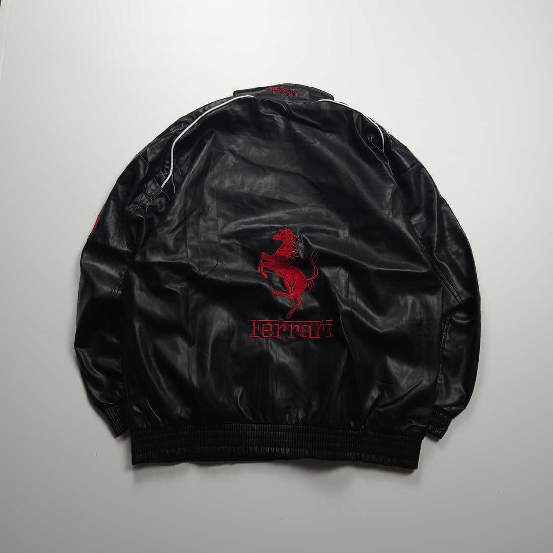 빈티지 페라리 풀 자수 레더 레이싱 자켓 (100) 상품이미지3