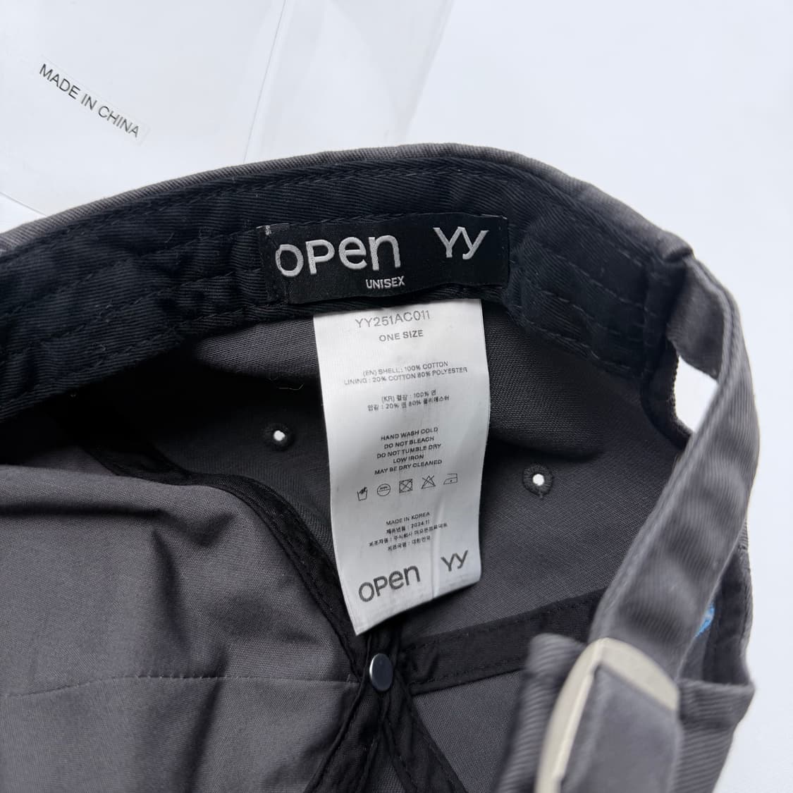 오픈yy 블루 리본 스네이크 볼캡 차콜 상품이미지5