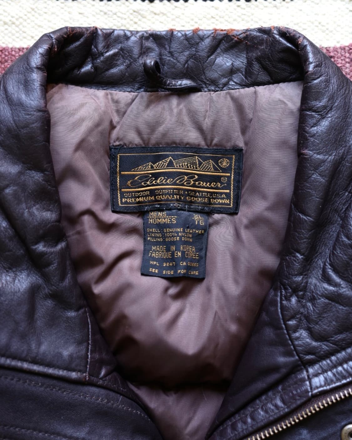 에디바우어 90s 구스다운 라이닝 레더 베스트 상품이미지3