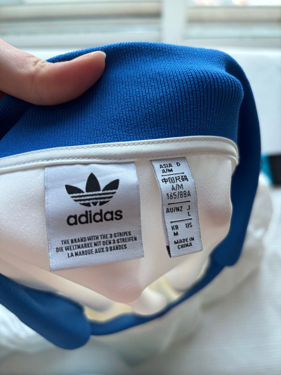 아디다스 새틴 롱슬리브 M 화이트블루 상품이미지5