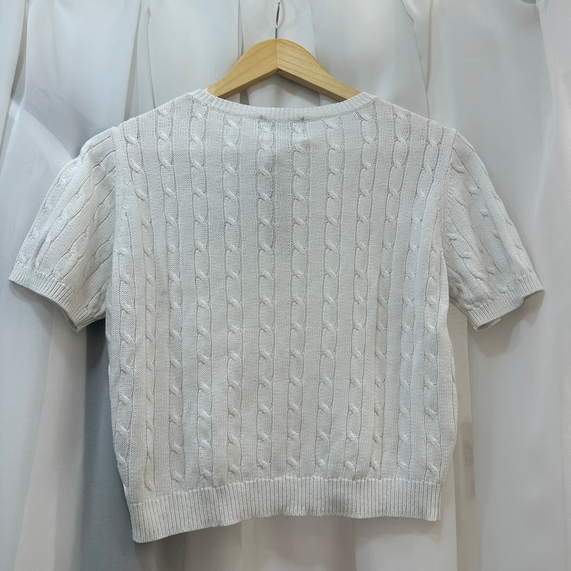 골든베어 여성 케이블 니트 반팔 티셔츠 상품이미지5