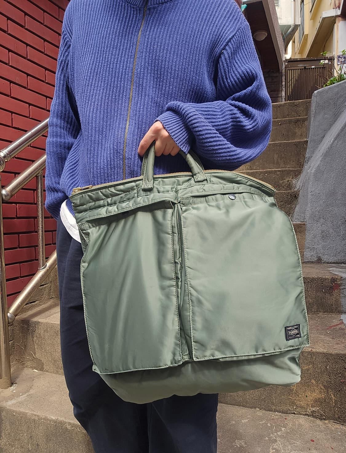 요시다포터 탱커 2way 헬맷뱃 세이지그린 상품이미지1