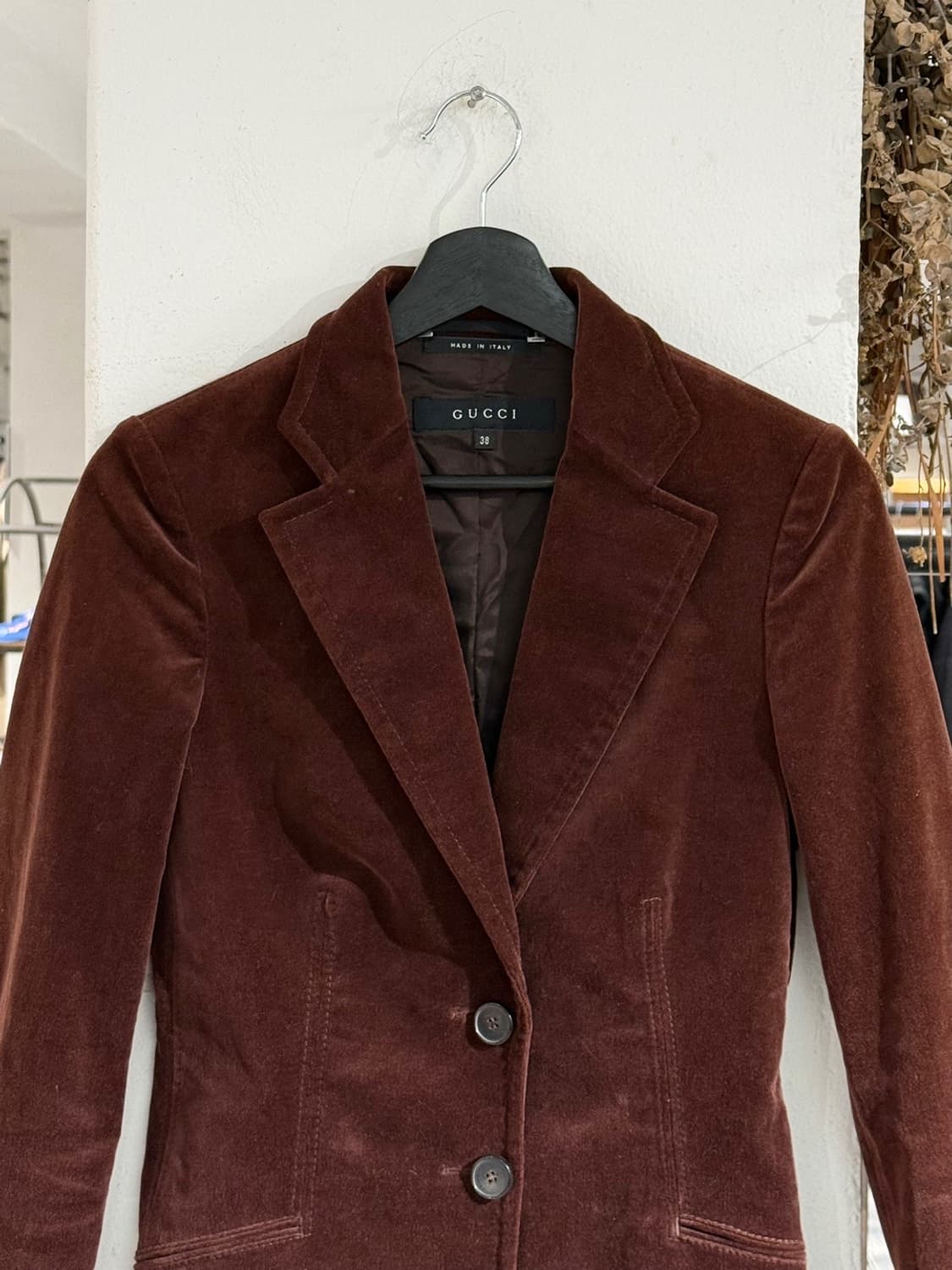 구찌 브라운 벨벳 2B 블레이저 자켓 상품이미지4
