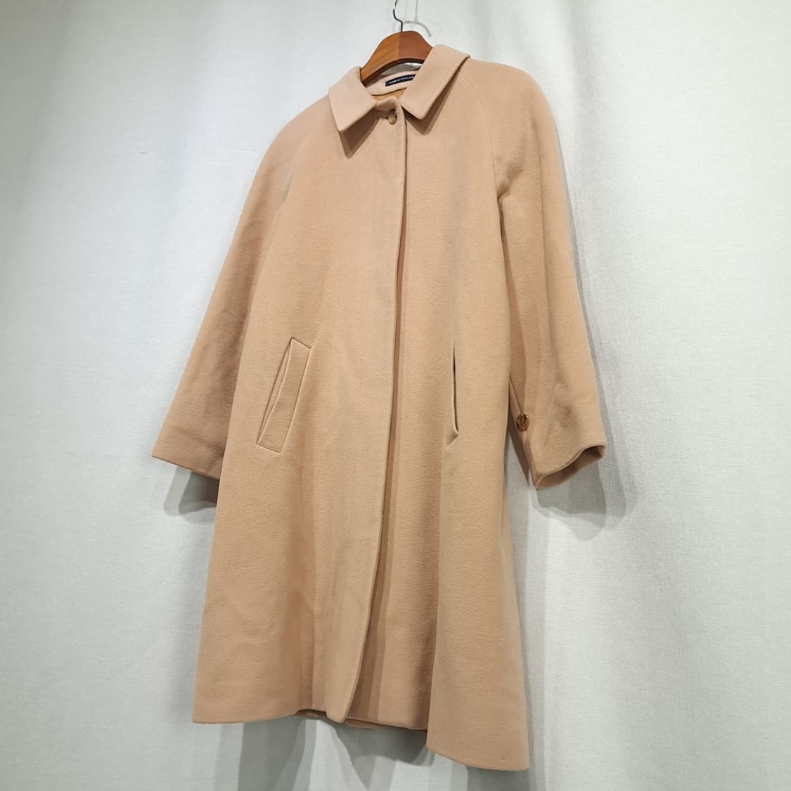CL225 L 버버리 00s 영국판 울캐시미어 히든 카멜 코트 상품이미지10