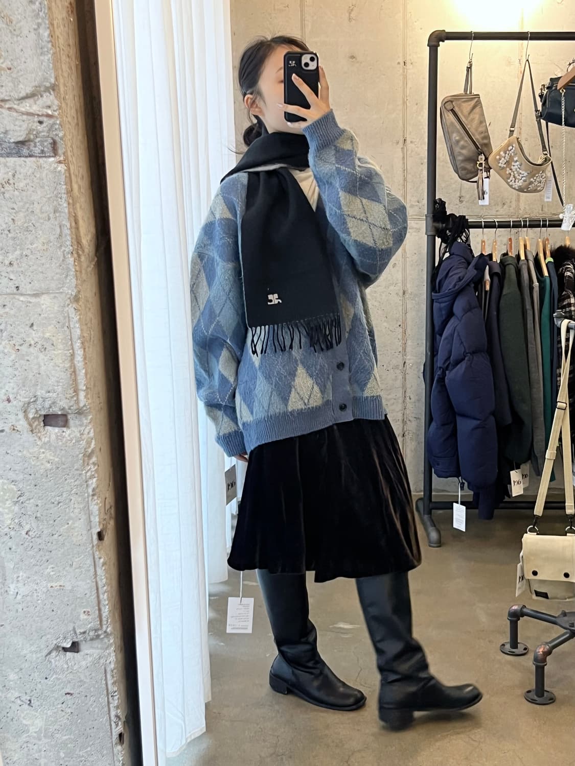 BURBERRY 버버리 벨벳 플레어 스커트 상품이미지3