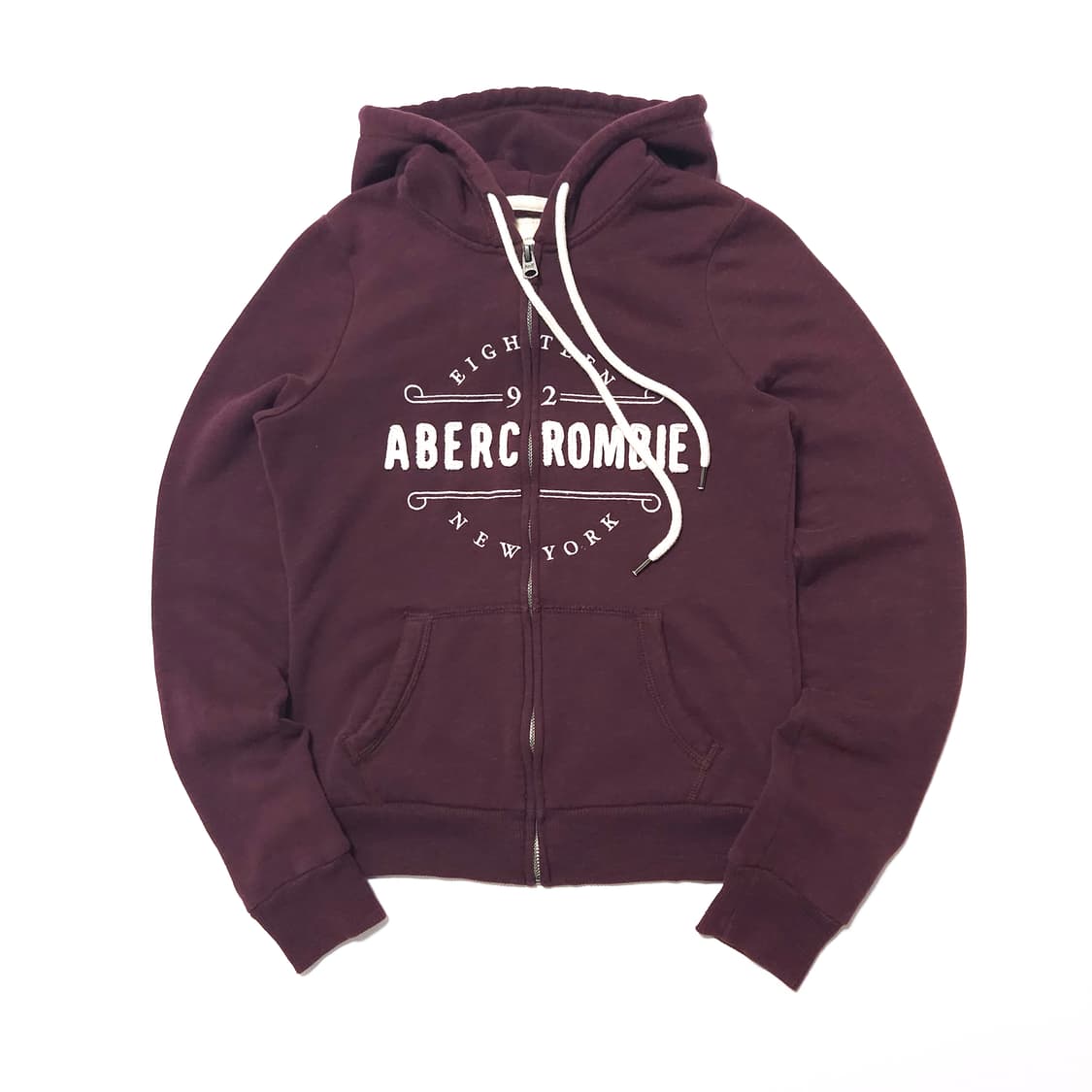 아베크롬비 스펠아웃 붙핏 후드 집업 버건디 상품이미지1