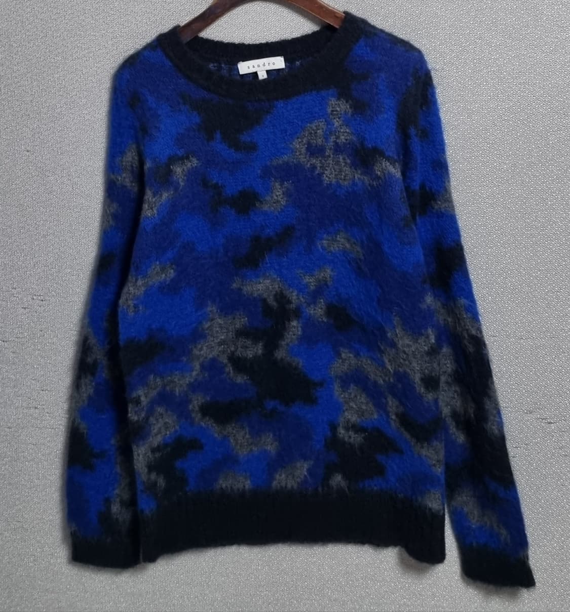 1사이즈) 산드로 블루 패턴 모헤어 니트 상품이미지1