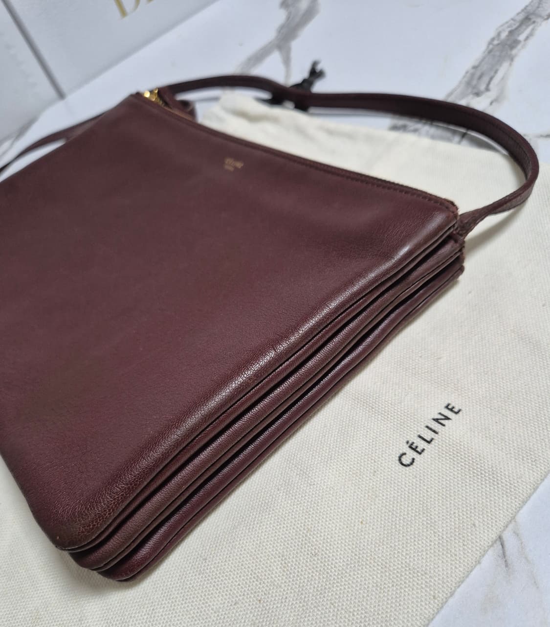 (정품) 셀린느 트리오백 스몰 버건디 크로스백 상품이미지4