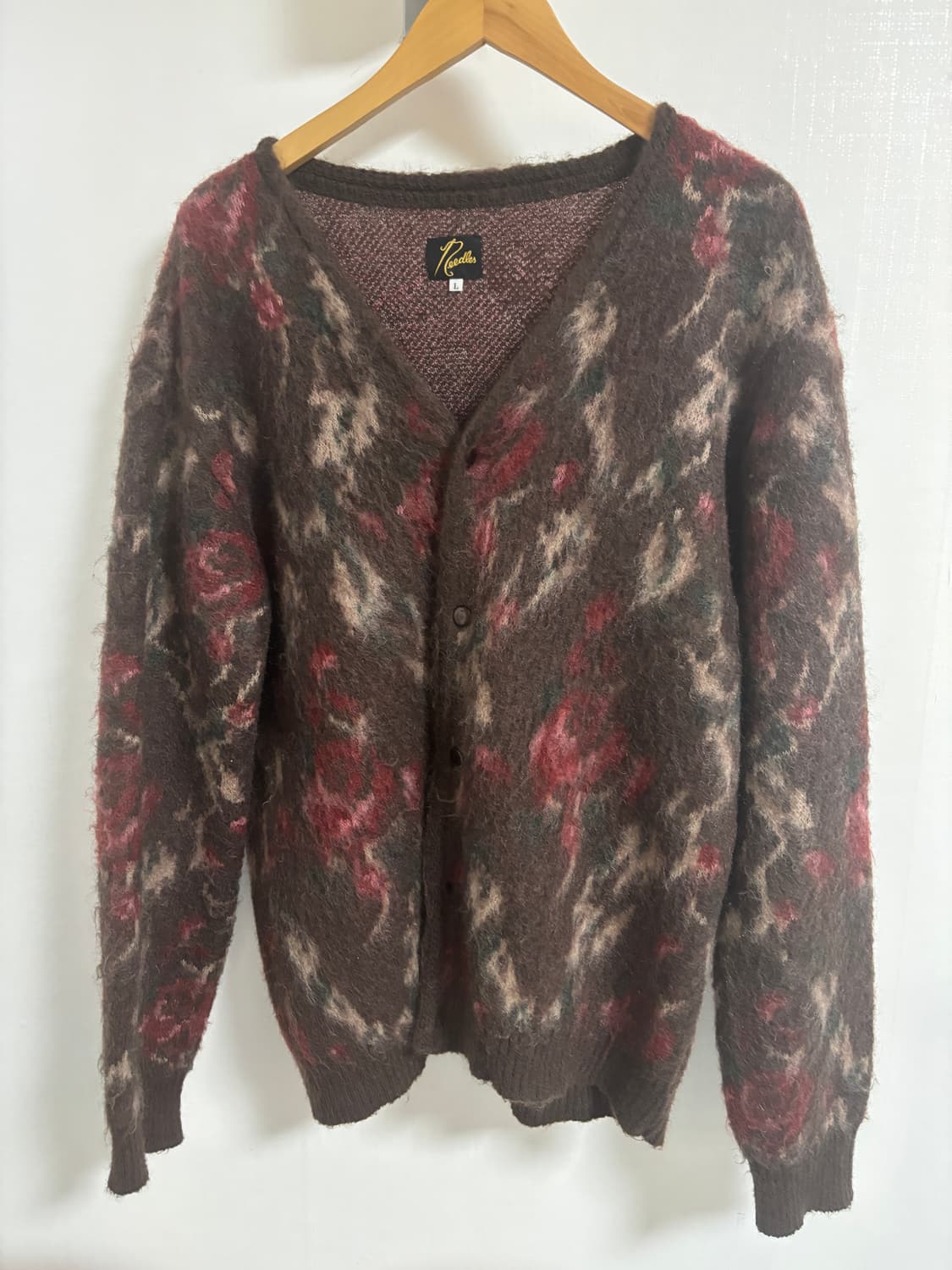 니들스 로즈다크 브라운 모헤어 가디건 상품이미지1