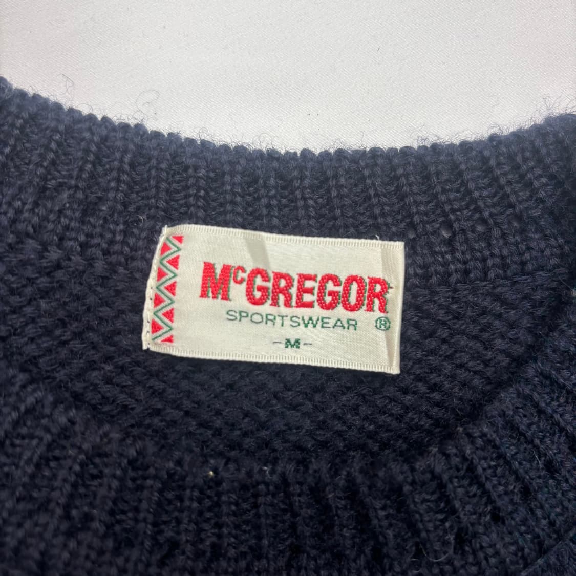 맥그리거 빈티지 노르딕 패턴 울 니트 스웨터 M 상품이미지7