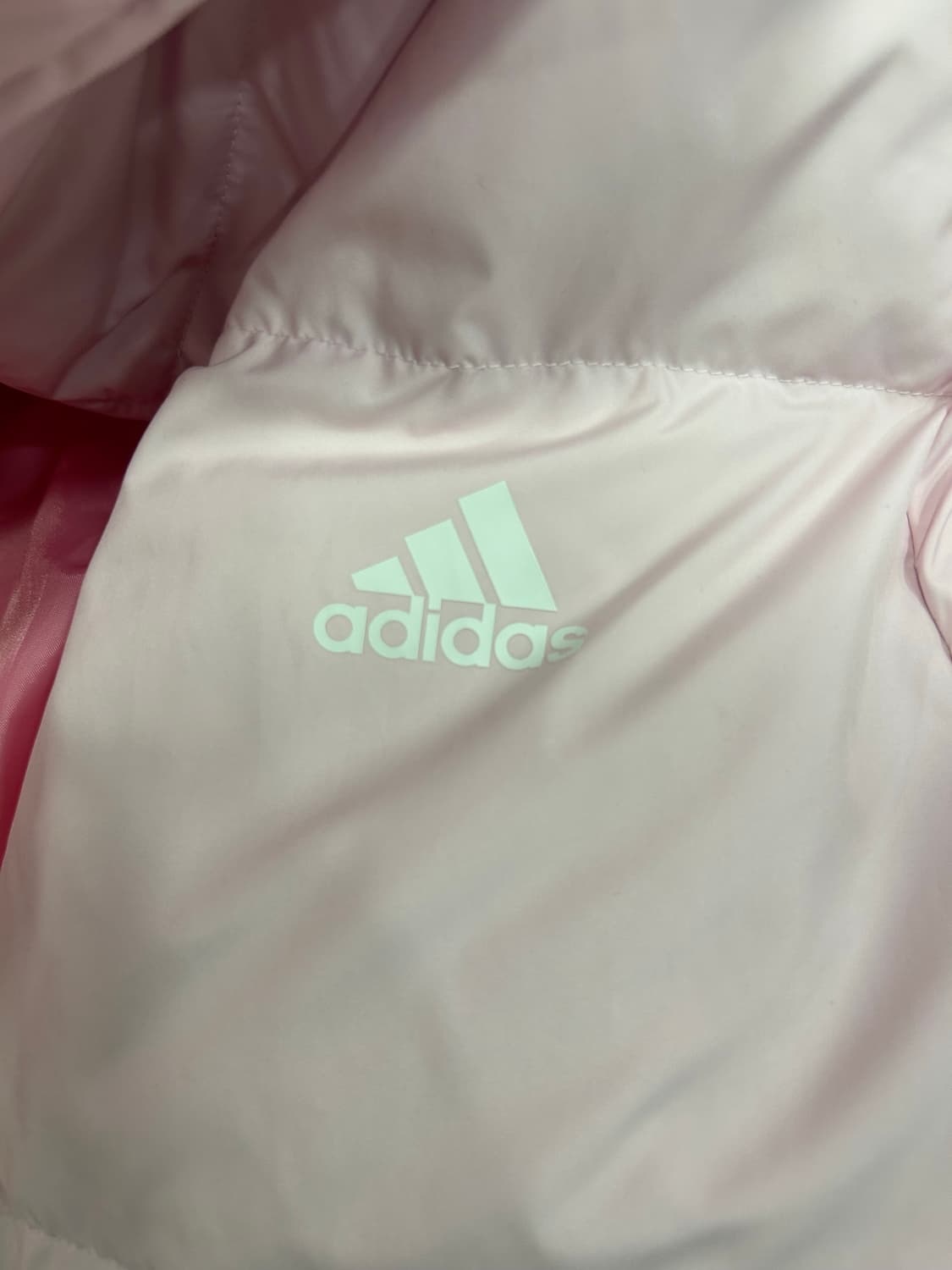 아디다스 공주 딸기 연핑크 세미 롱패딩 상품이미지6