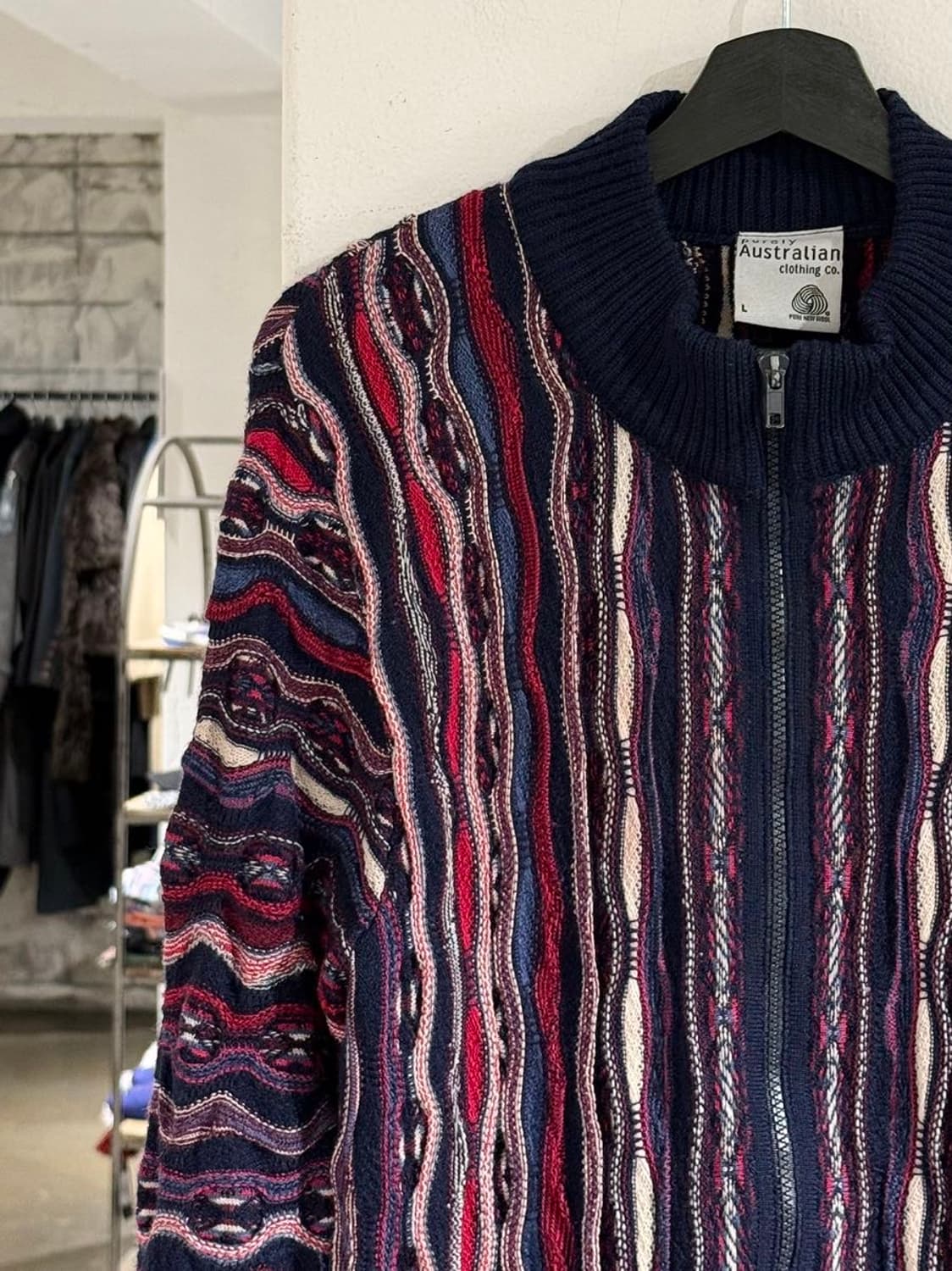 퓨얼리 오스트레일리안 멀티컬러 케이블 니트 집업 상품이미지2